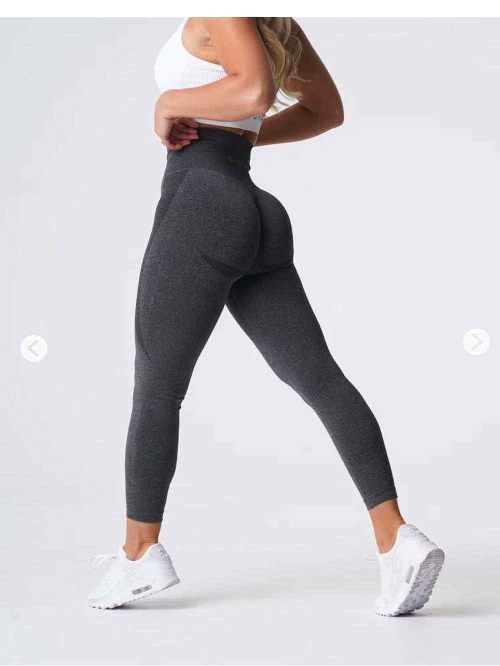 NVGTN Black Speckled Contour Seamless Leggings XS NWT